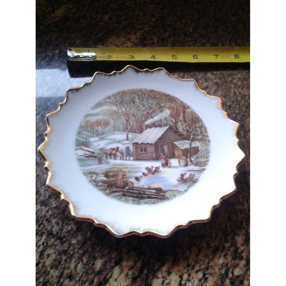 Currier and Ives Home in the Wilderness Decorator Plate - Picture 4 of 4
